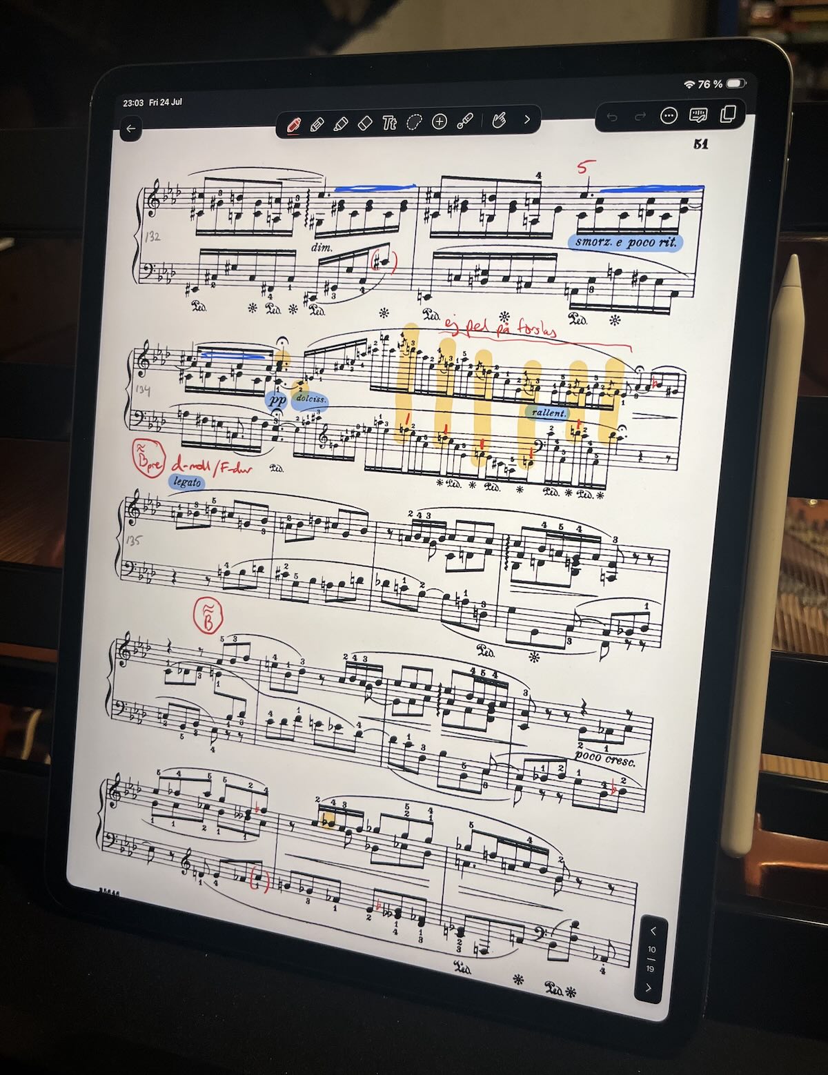 Annotated score on iPad